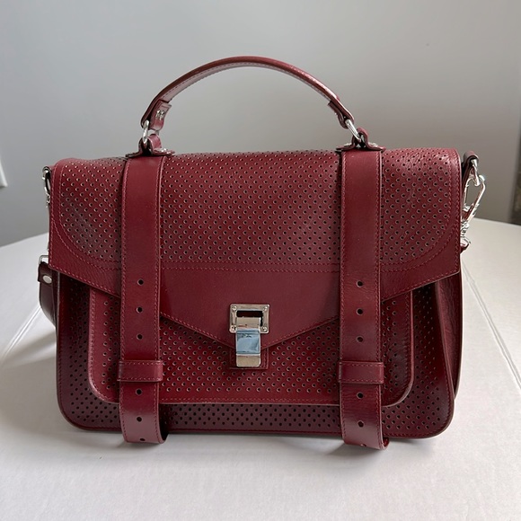 Proenza Schouler Handbags - Proenza Schouler medium PS1 leather satchel bag in burgundy color